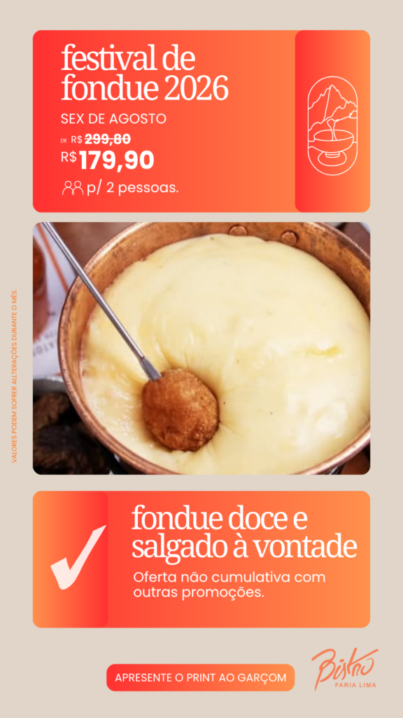 cupom rodizio de fondue com desconto para sextas do mes de agosto